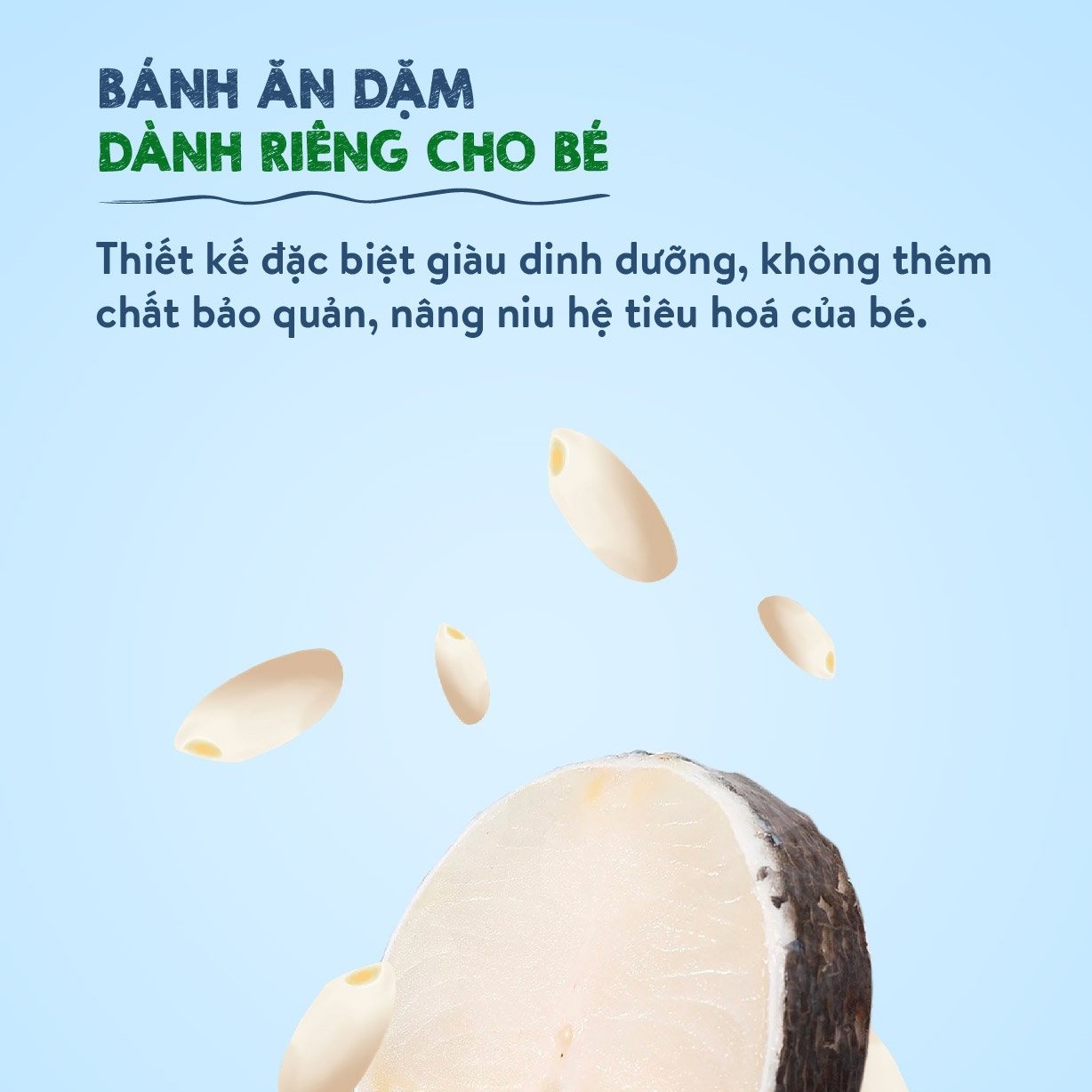 Bánh ăn dặm cho bé vị cá tuyết Mămmy giàu protein, bổ sung DHA giúp bé ăn ngon, tập cử động ngón tay vừa ăn vừa học 25 gram