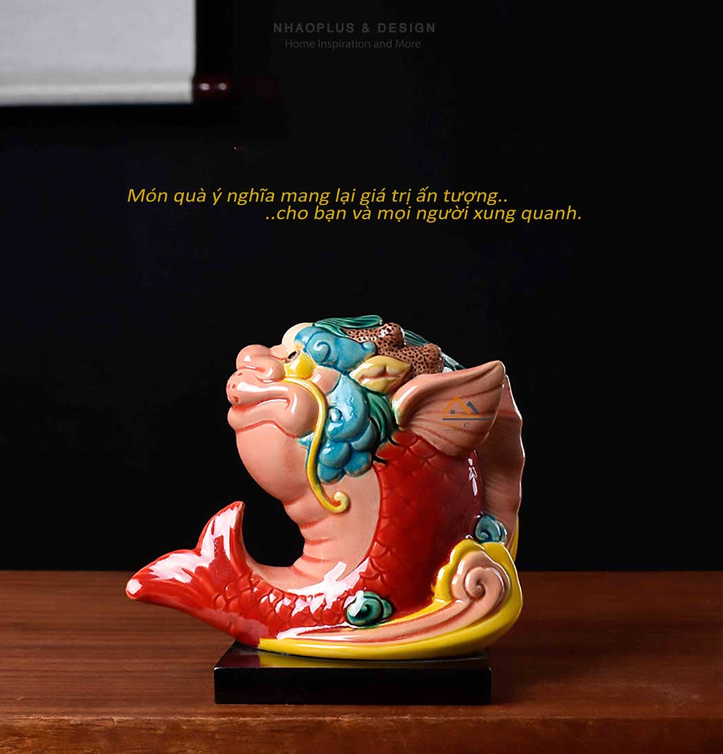 Tượng Gốm Cá Chép Hóa Rồng