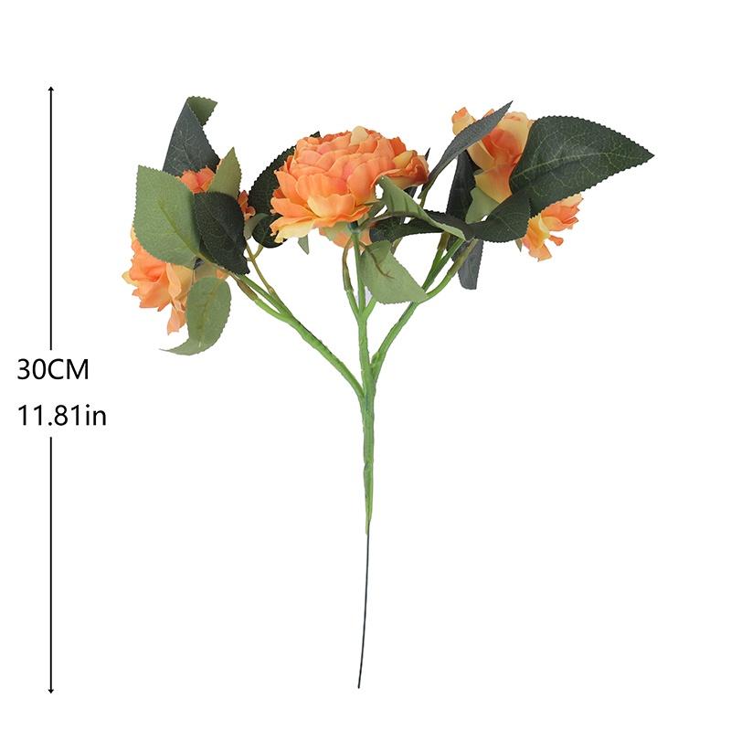 Bó Hoa Mẫu Đơn Nhân Tạo Kèm Ba Đầu Trang Trí DIY Dành Cho Gia Đình