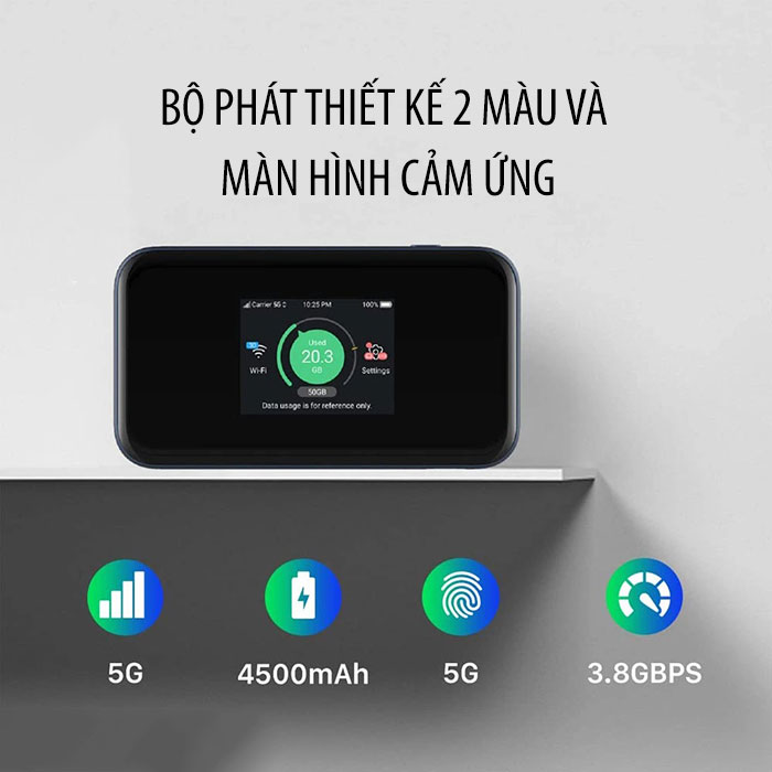 Bộ Phát Wifi 5G ZTE MU5002 Wifi 6, Tốc Độ Cao 3.8Gpbs, Băng Tần Kép NSA/SA 5G, Hỗ Trợ Kết Nối 32 User Giao Hàng Nhanh