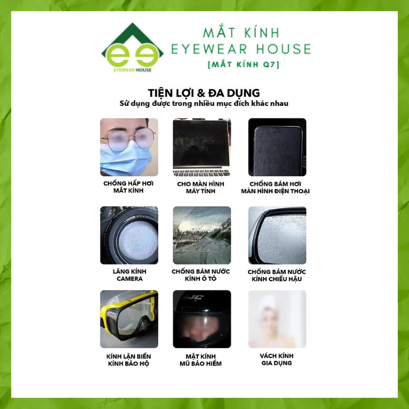 (Hoả Tốc) Khăn lau kính NANO chuyên dụng  chống bám hơi nước đi mưa, đeo khẩu trang hỗ trợ chơi thể thao