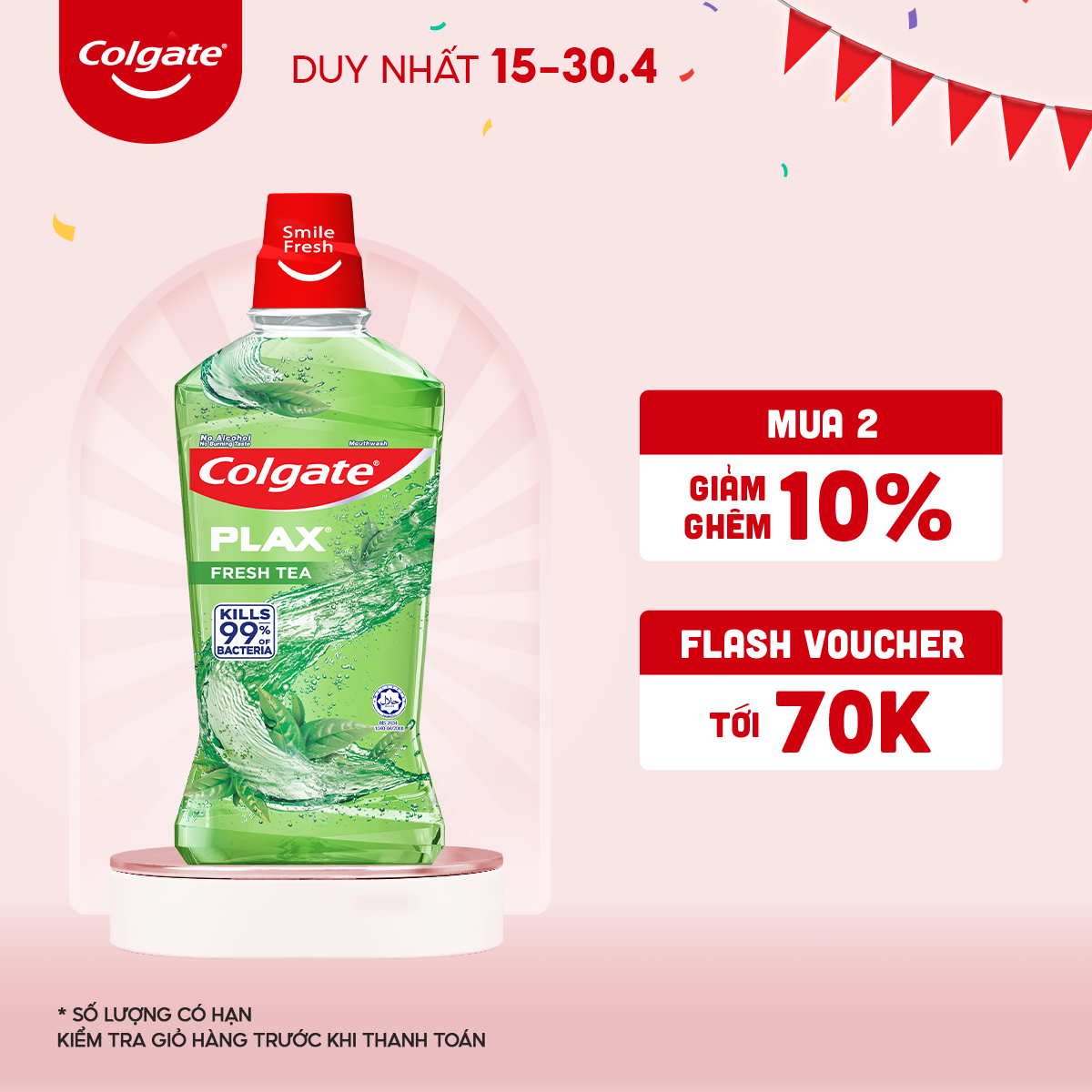 Nước súc miệng Colgate kháng 99% vi khuẩn Plax 500ml/chai