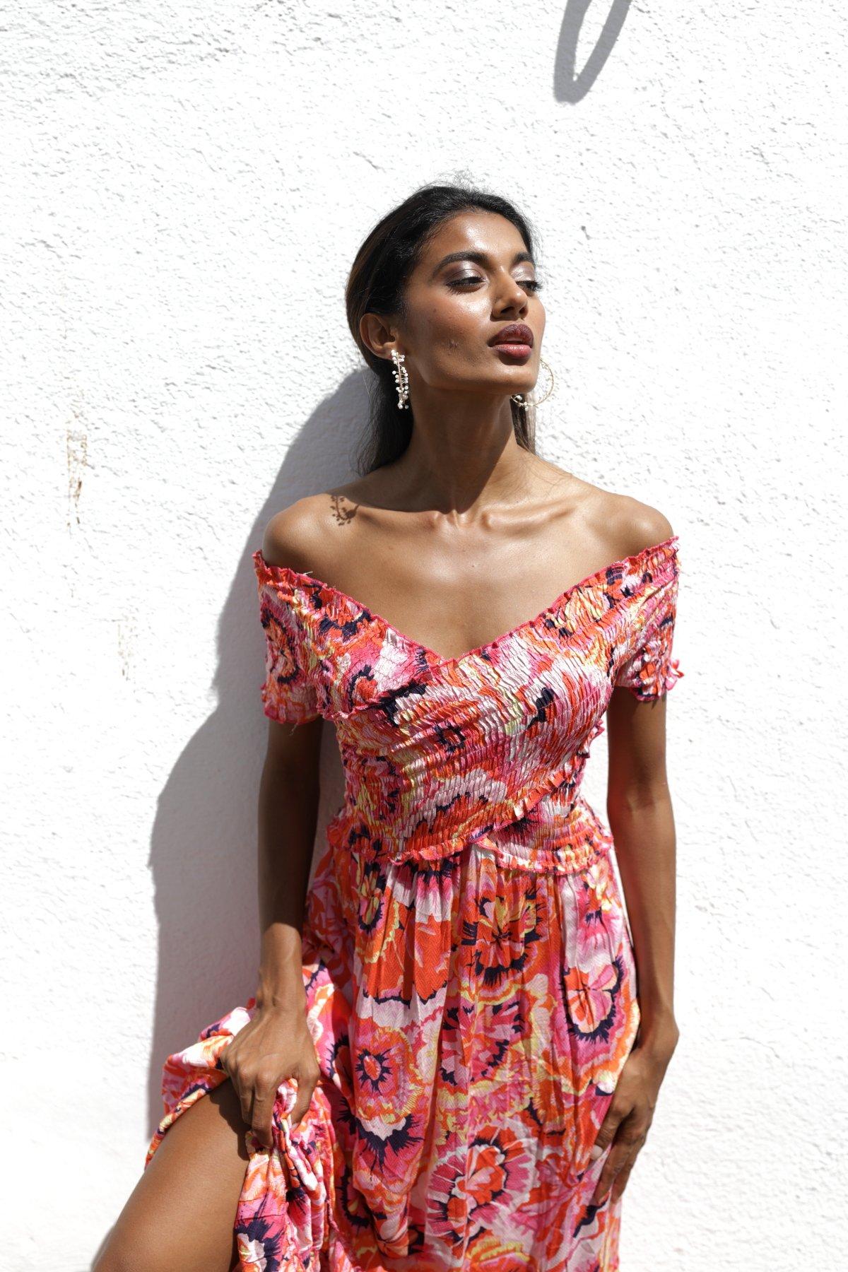 Maxi Hoa Cotton Cao Cấp Luna Llena