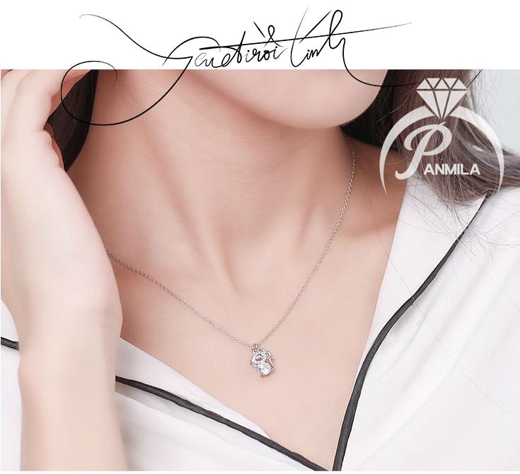 Dây chuyền bạc nữ mặt chú chuột - Vòng cổ nữ bạc mặt chuột - dây chuyền chú chuột - mặt dây chuyền chuột - Trang sức bạc ta thật PANMILA