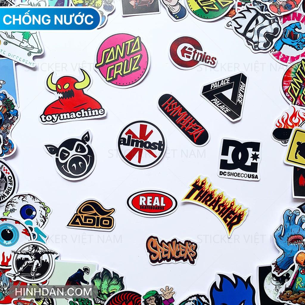 Sticker Ván Trượt Skateboard - Chống Nước Dán Trang Trí Nón Bảo Hiểm, Đàn Guitar, Laptop, Vali, Sổ Tay