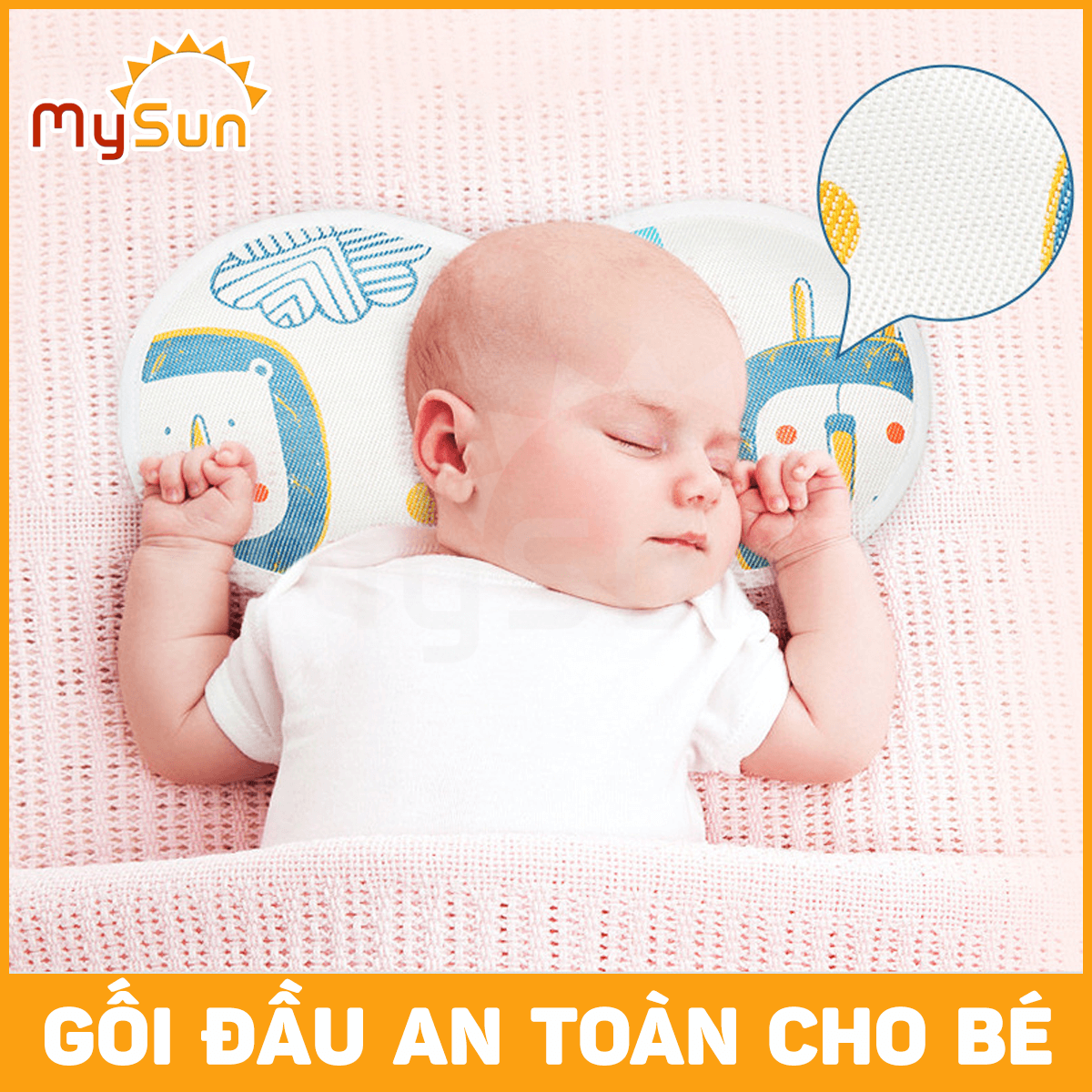 Gối lót đầu cho bé sơ sinh bú bình sữa đa năng lót tay mẹ MySun