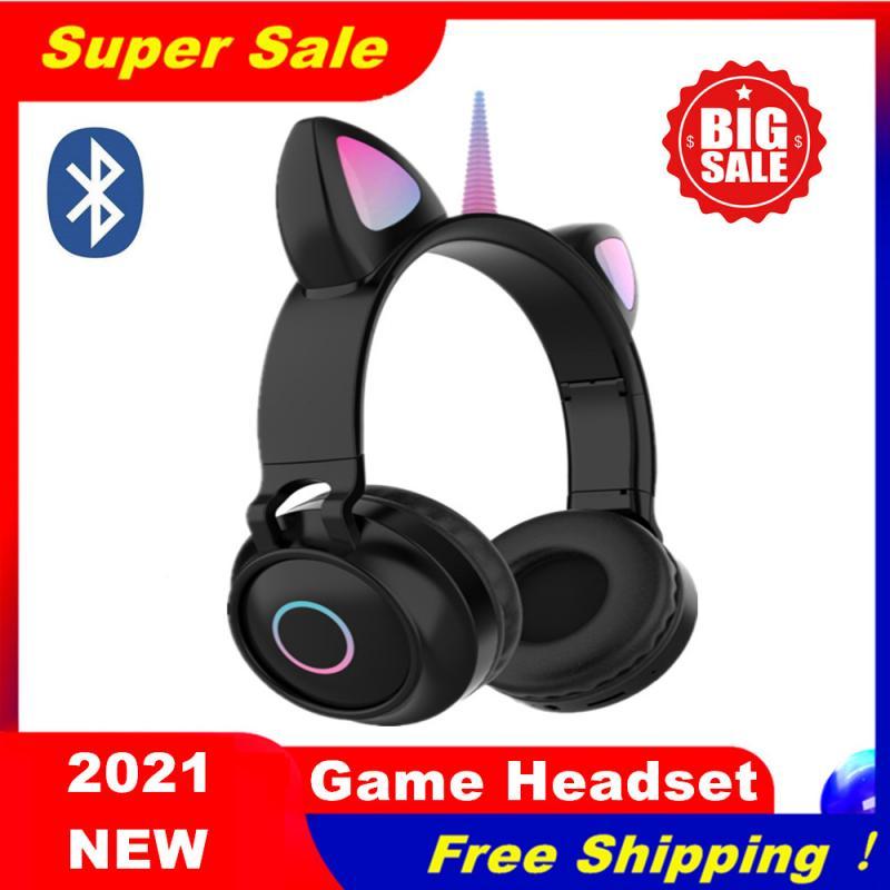 Dễ Thương Uni-Ngô Bluetooth-Tương Thích Tai Nghe Nhạc Stereo Tai Nghe Điện Thoại Máy Tính Chơi Game Không Dây Cho Bé Gái Món Quà Tốt Nhất