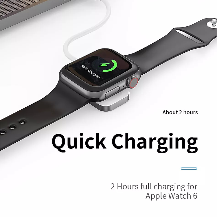 Dock đế sạc nhanh không dây magnetic 2.5W chuẩn MFI cho Apple Watch series 1 / 2 / 3 / 4 / 5 / 6 / 7 / 8 / SE / Watch Ultra 49mm sạc cổng ligning hiệu WIWU M16 sạc được tất cả phiên bản cho Apple Watch, chip sạc thông minh - Hàng nhập khẩu