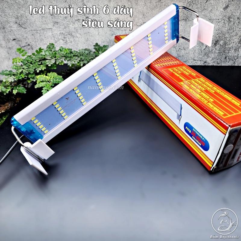 Đèn LED Thuỷ Sinh 6 Dãy Siêu Sáng - Ánh Sáng Trắng 10.000K hoặc Màu WRGB