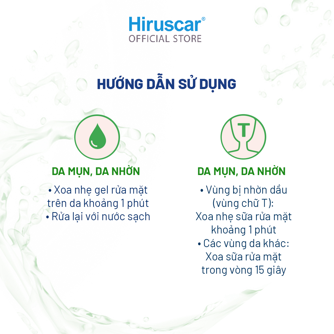 Sữa Rửa Mặt Ngừa Mụn Hiruscar Anti-Acne Cleanser + 100ml