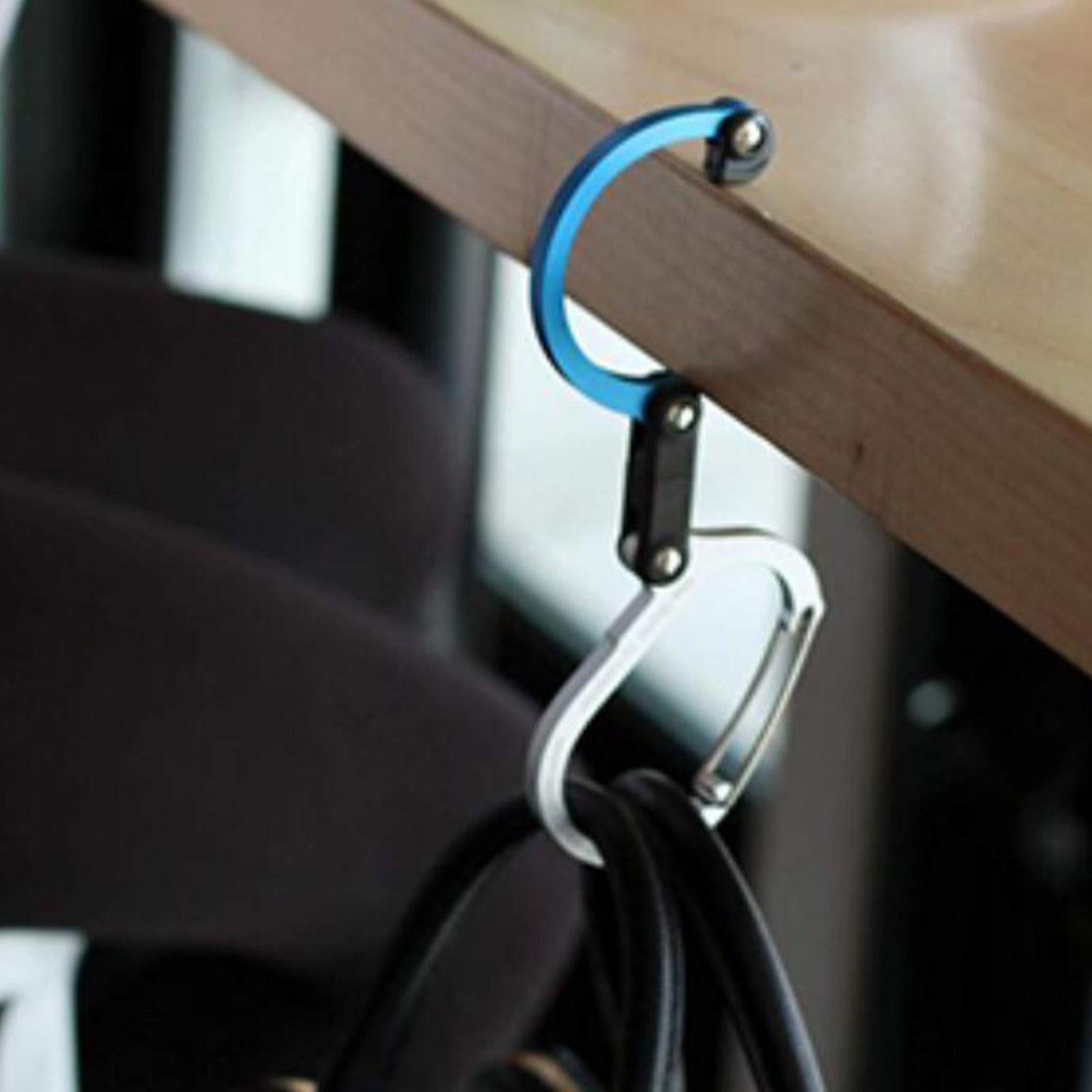 Carabiner Clip and Hook, Bag, Purse, Backpack Hanger, Baby Pushchair Hook, Keyring Carabiner Multifunction for Camping, Fishing, Hiking, Or Travel
