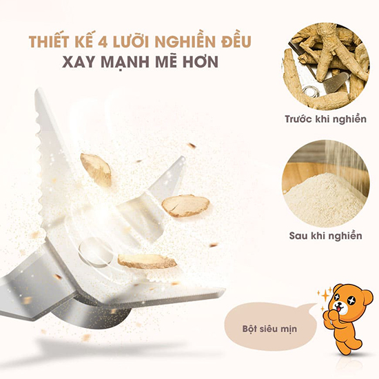 Máy xay thực phẩm khô Bear FSJ-A03D1S - Hàng Chính Hãng