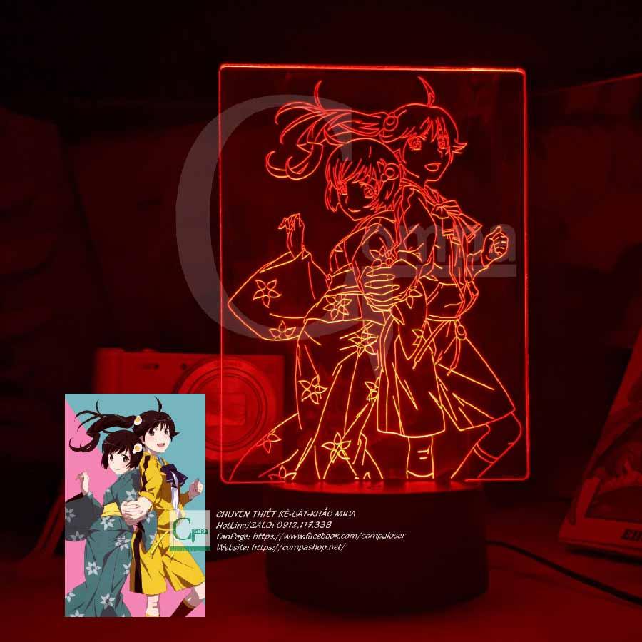 Đèn Ngủ Bakemonogatari Tsukihi Araragi x Karen Araragi ABMT0101 16 MÀU TÙY CHỈNH