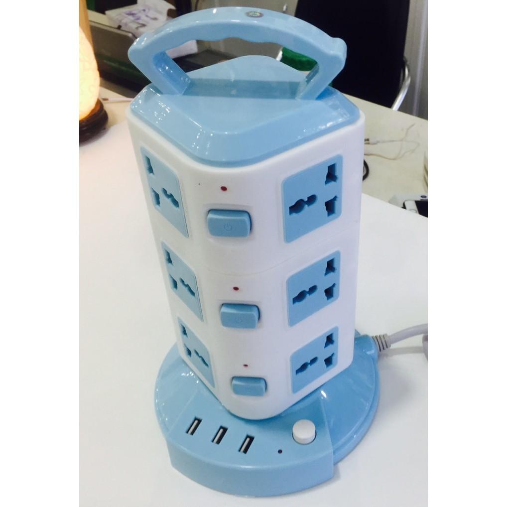 Ổ Cắm Điện 3 Tầng 3 Cổng Usb Đa Năng