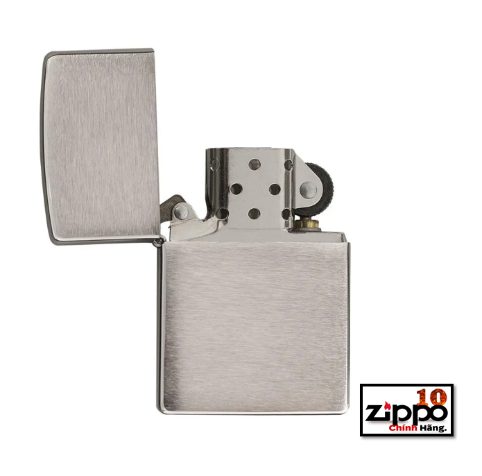 Bật lửa Zippo Armor 162  NHÁM TRẮNG VỎ DÀY-Brushed Chrome - Chính hãng 100%