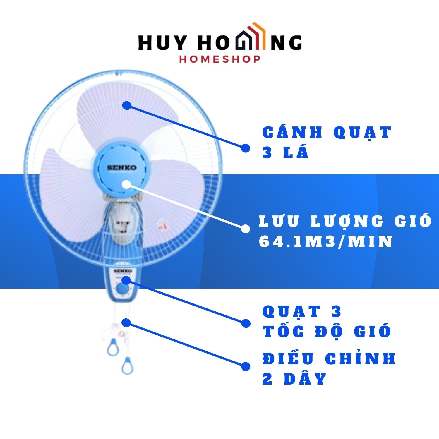 Quạt treo tường 2 dây Senko TC1626 ( Màu ngẫu nhiên) - Hàng chính hãng