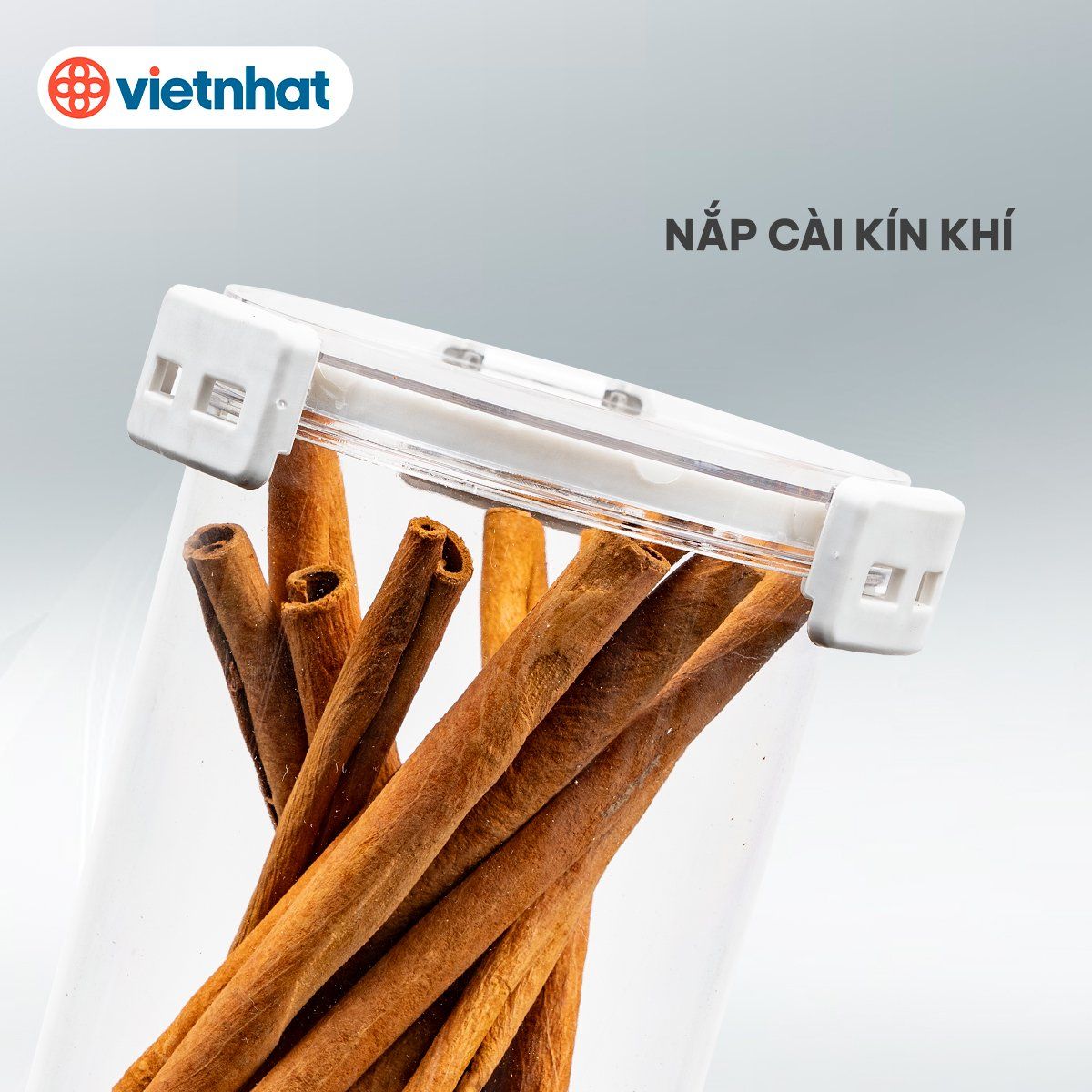 Hộp đồ khô tròn 1200ml Hokori 6594, Hộp nhựa đựng thực phẩm khô, hộp đựng sữa, hộp nhựa nắp đậy kín