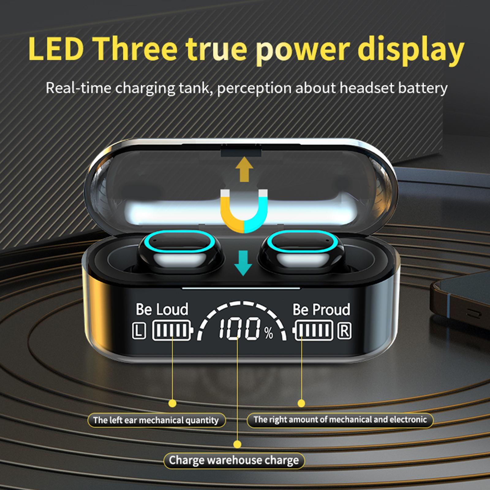 HBQ Q32 LED Bluetooth5.0 Earphone Bluetooth Headphone Sport Earbud black