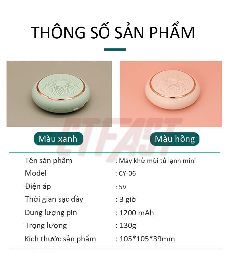 Máy khử mùi tủ lạnh CTFAST : Công nghệ ozone, khử mùi hôi, nấm mốc, loại bỏ dư lượng thuốc trừ sâu, thanh lọc không khí, bảo vệ sức khỏe gia đình