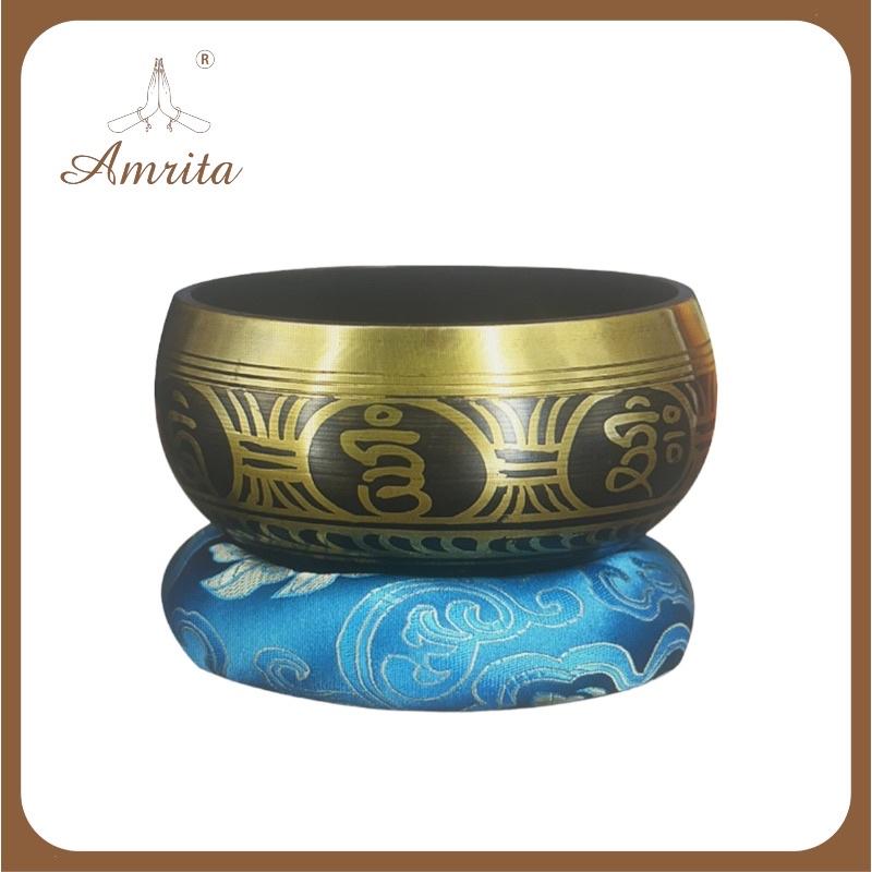 Chuông xoay Tây Tạng - Singing Bowl - Chuông bát xoay xanh Tây Tạng - Chuông bát xoay Nepal - Amrita