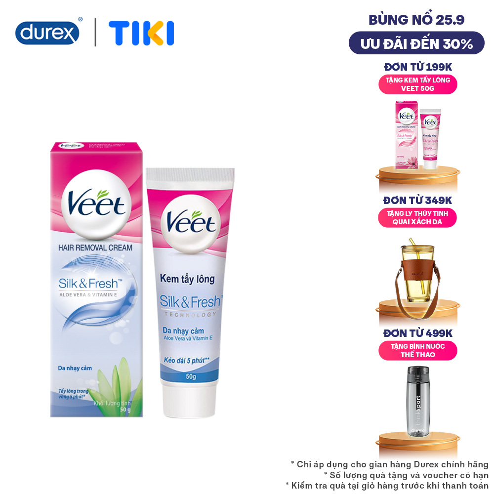 [MỚI] Kem tẩy lông Veet cho da nhạy cảm 50g, công thức Pure cải tiến