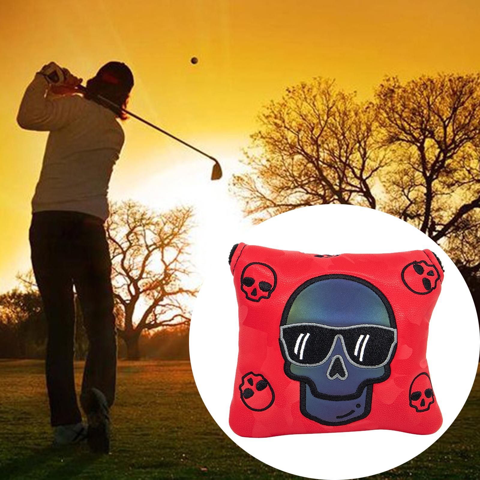 2x Golf Putter Cover, Square Mallet Putter Covers PU Leather Putter covers for head Putter Head Cover with Closure for All Brands Golf Club