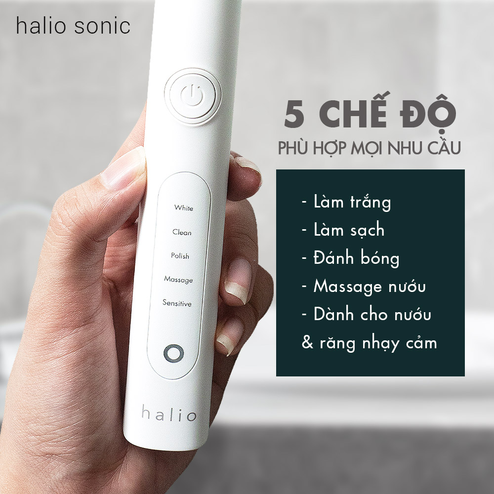 Combo Máy tăm nước cầm tay Halio Professional Cordless Oral Irrigator và Bàn chải đánh răng điện Sonic Whitening Toothbrush