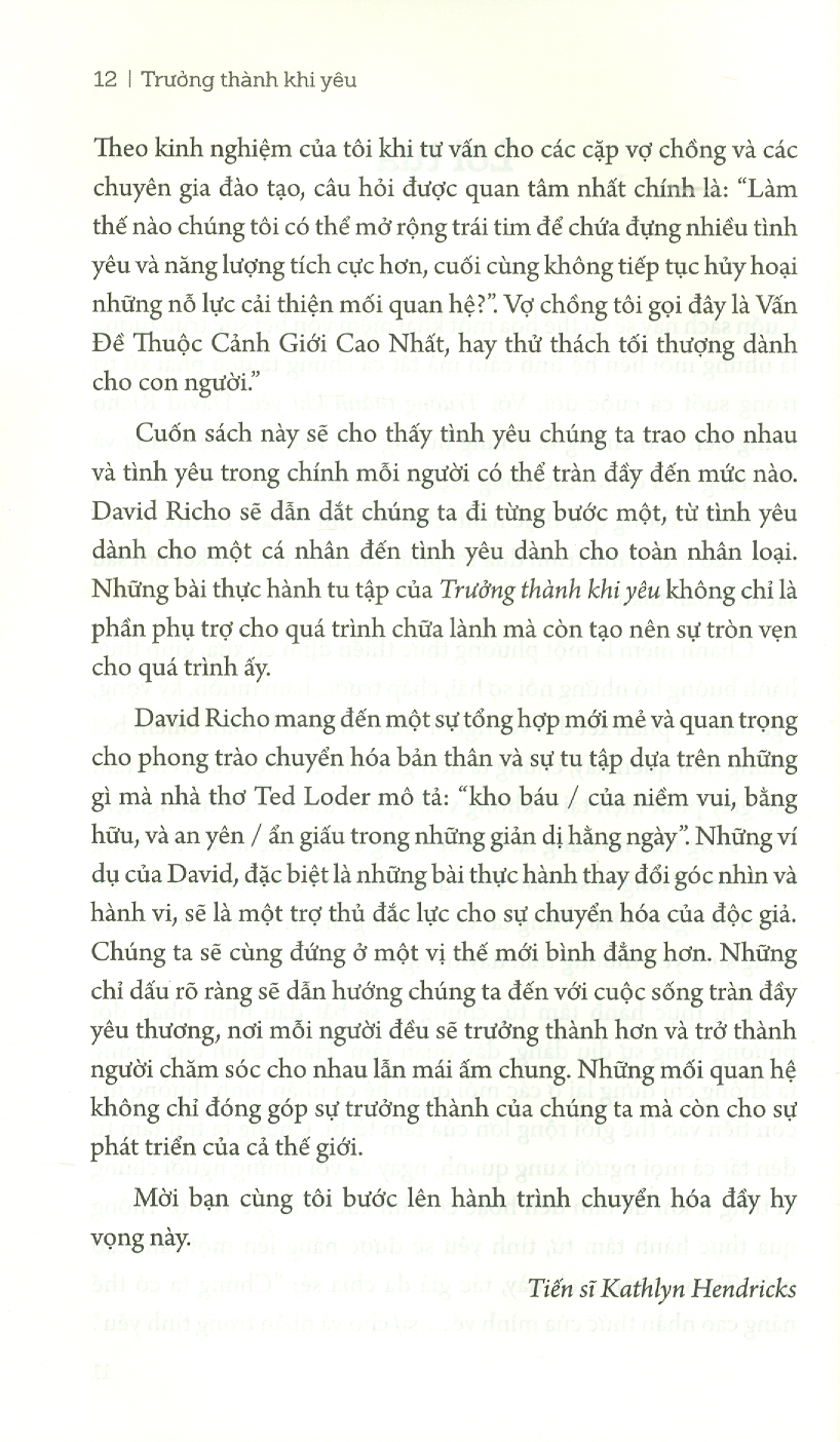 Trưởng Thành Khi Yêu - David Richo - Trâm Vũ dịch - (bìa mềm)