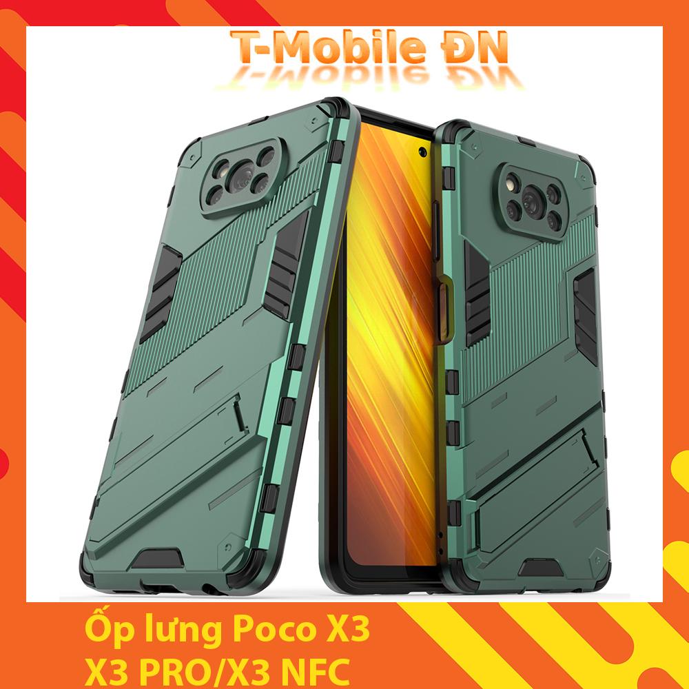 Ốp lưng cho Xiaomi Poco X3 Pro X3 NFC chống sốc Iron Man PUNK cao cấp kèm giá đỡ
