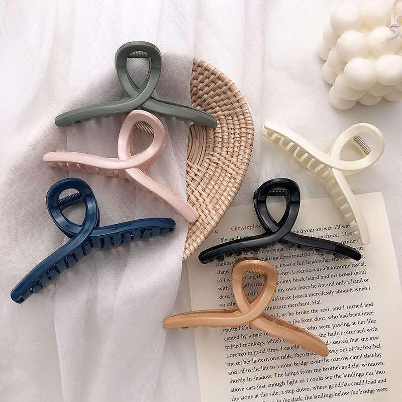 Kẹp tóc nhựa cỡ lớn phong cách Hàn Quốc-Cặp tóc thời trang nhiều màu