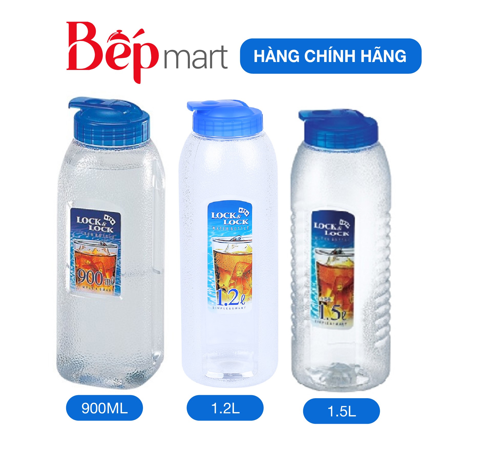 Bình Nước nhựa LocknLock dung tích 900ml-1200ml-1500ml - Hàng chính hãng