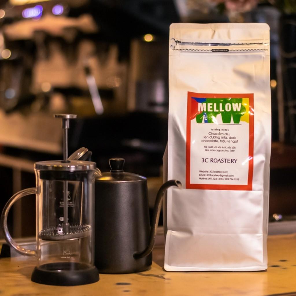 cà phê Arabica 3C ROASTERY mã MELLOW nguyên chất pha máy espresso vị chua êm dịu, lên đường mía phù hợp với sữa tươi