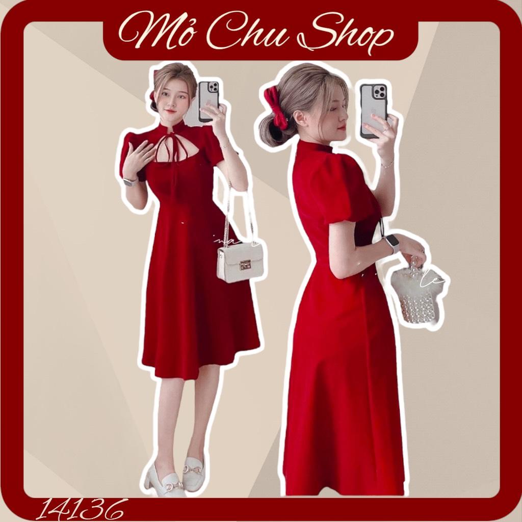 ĐẦM XÒE NHUNG TAY BÍ CỔ NƠ 14136