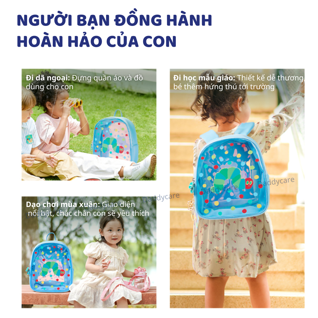 Balo cho bé đi học mầm non Mideer Kids backpack Very Hungry Caterpillar