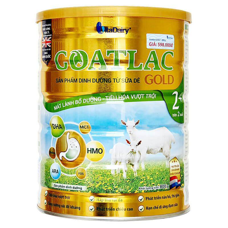 Sữa Dê GOATLAC GOLD 2+ lon 800g - Mát lành bổ dưỡng, Tiêu hoá vượt trội