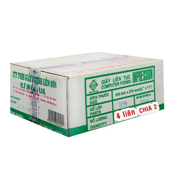 Giấy in liên tục 4 Liên (240 x 279 mm) chia 2 (A5)