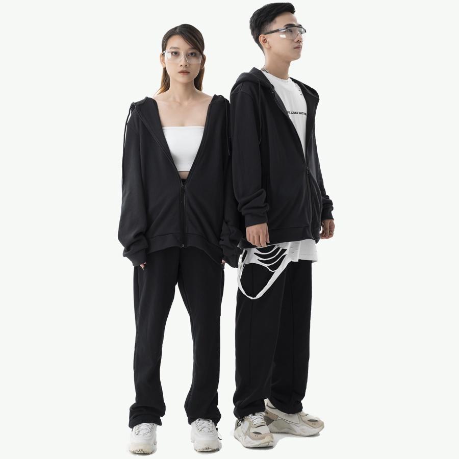 Áo khoác Hoodie Zip Trơn - 4 Màu: Đen, Xám, Xanh Bơ, Hồng Ruốc Nam Nữ - Chất Liệu Nỉ Dày - Ủn Ủn Meo Meo