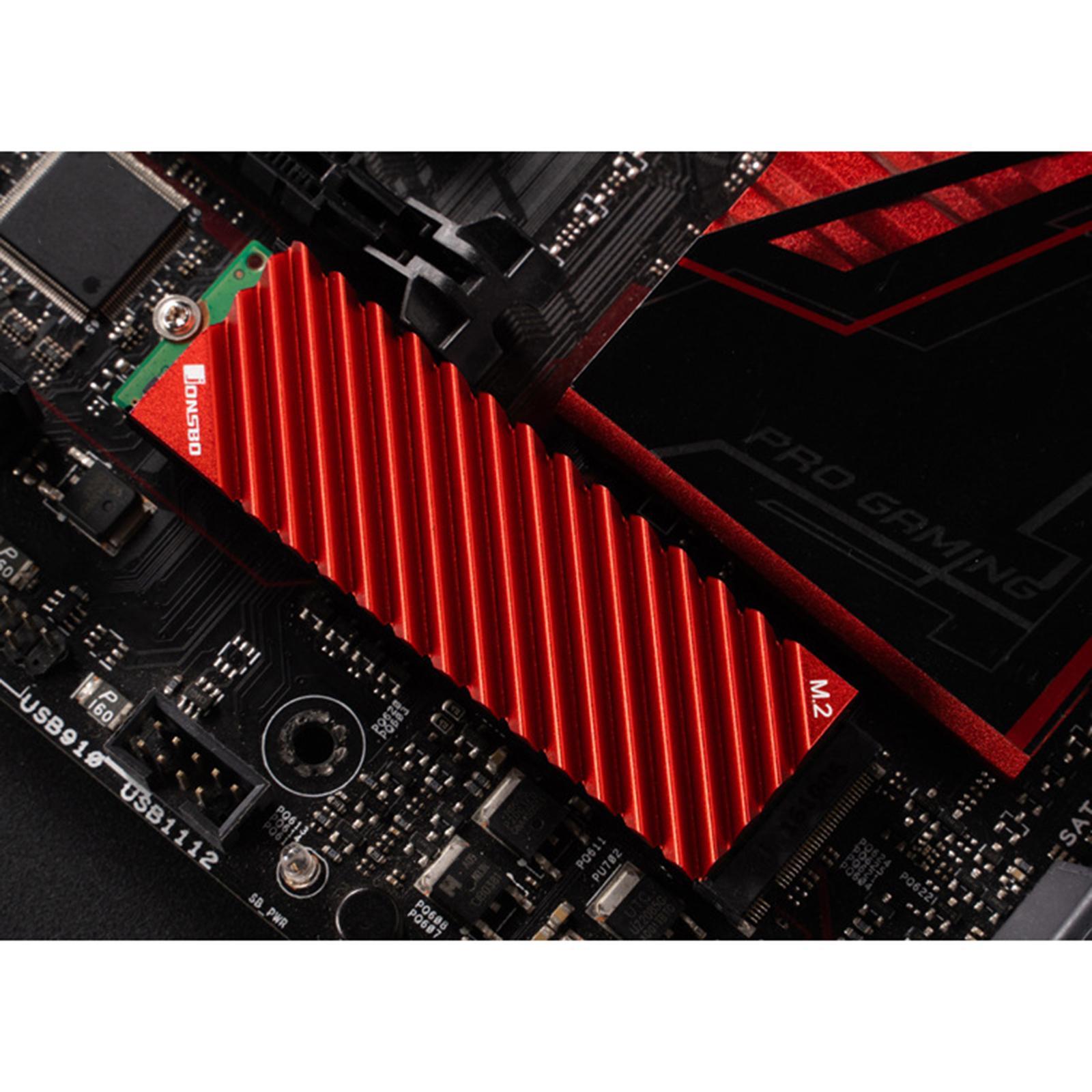 2280 SSD Solid State Heat Sink with Thermal Pad for Desktop PC Red