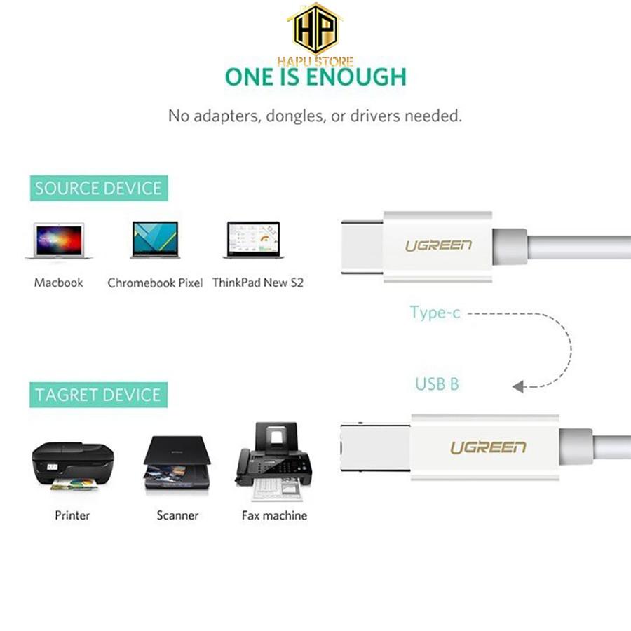 Cáp máy in USB Type C Ugreen 40417 dài 1,5m chính hãng - Hàng Chính Hãng