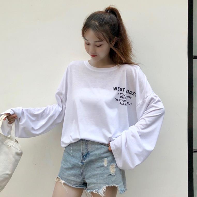 Áo thun tay dài form rộng WEST CAST form 70kg sành điệu B069 hsshop