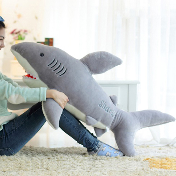 Gấu Bông Cá Mập Sharks Gb104 (Tặng 1 Móc Khóa Dây Da Pu Đính Đá Lấp Lánh)