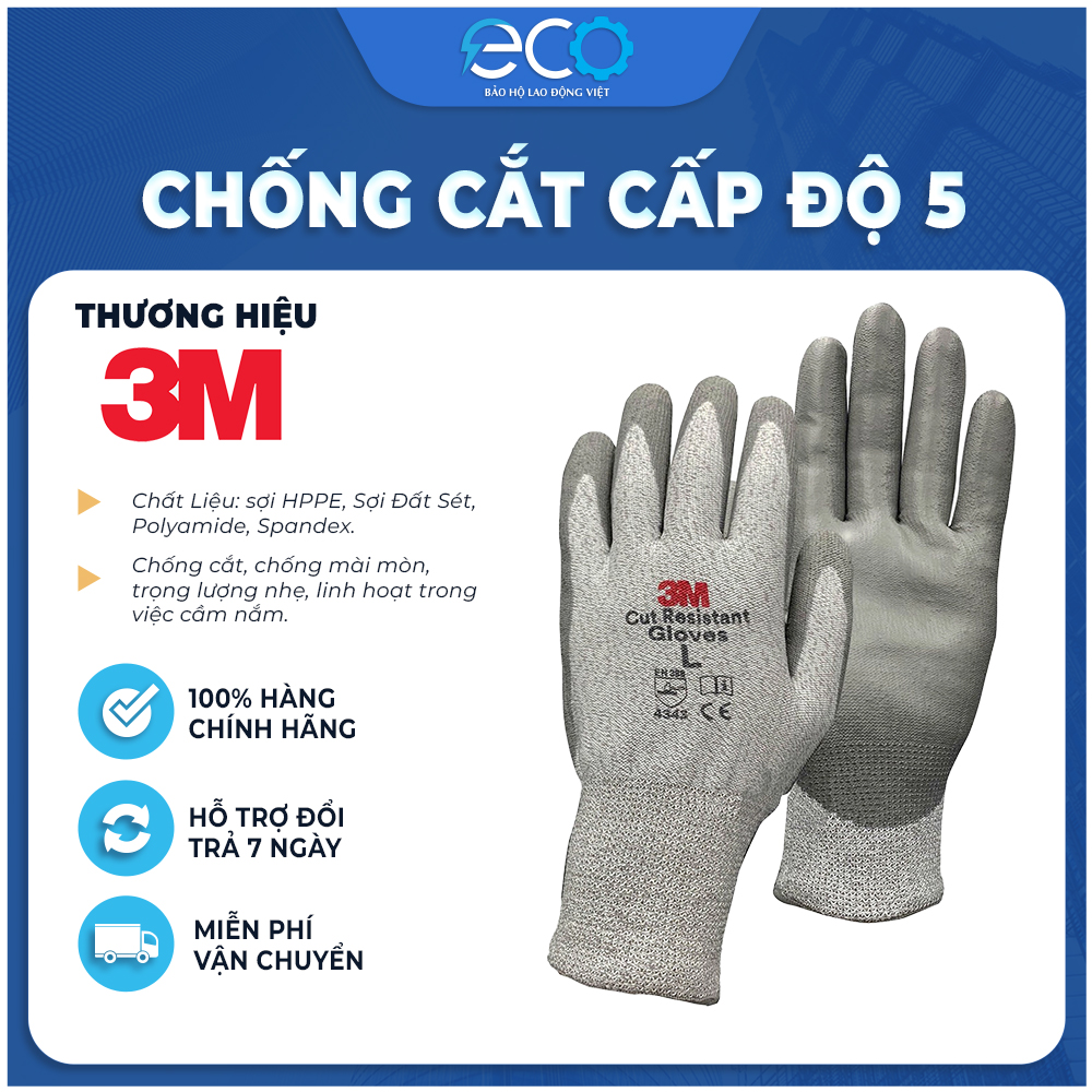 Combo Kính bảo hộ Delta Plus và găng tay chống cắt 3M cấp độ 5