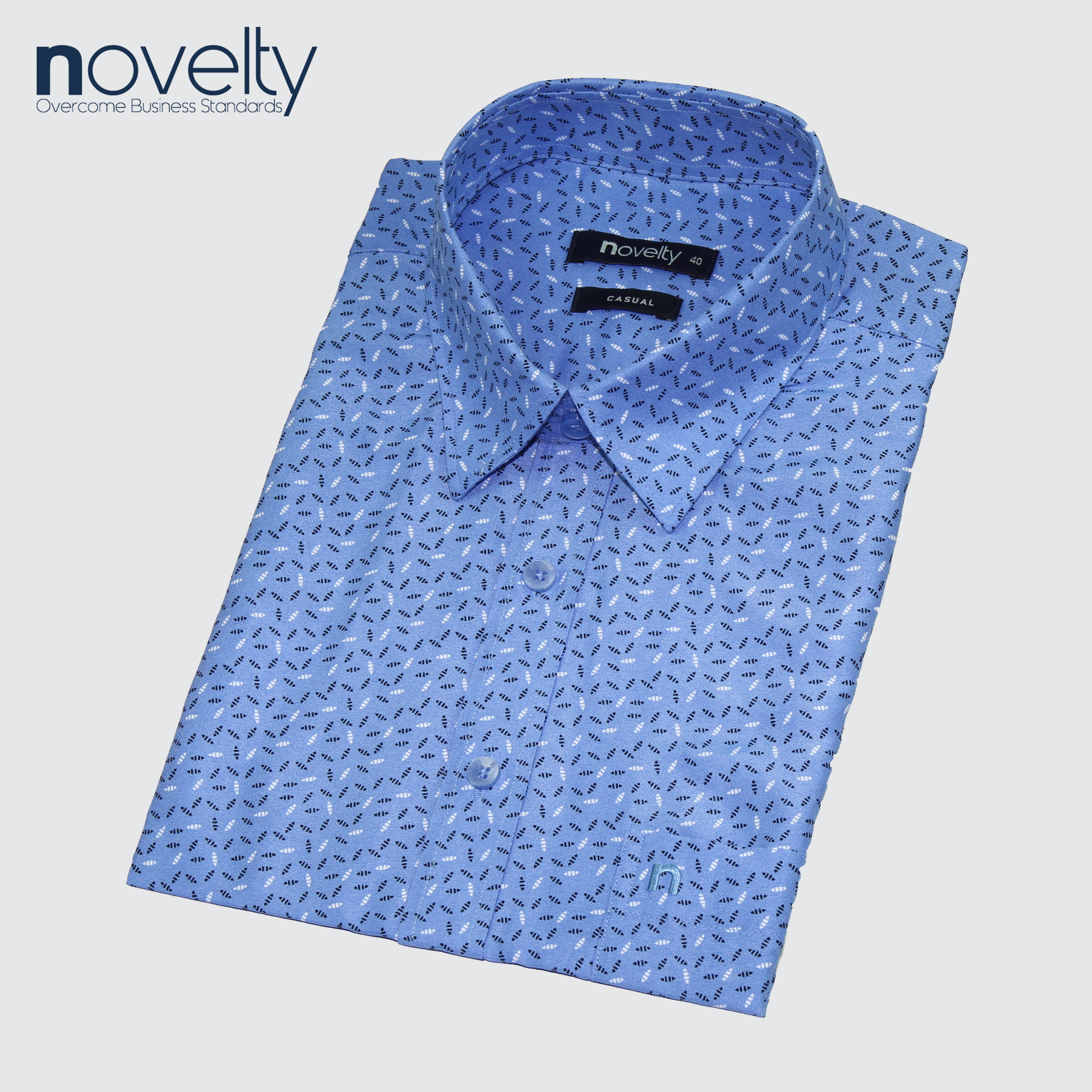 Áo sơ mi nam ngắn tay Novelty hoa văn Casual  NSMMHTNSPB220277N