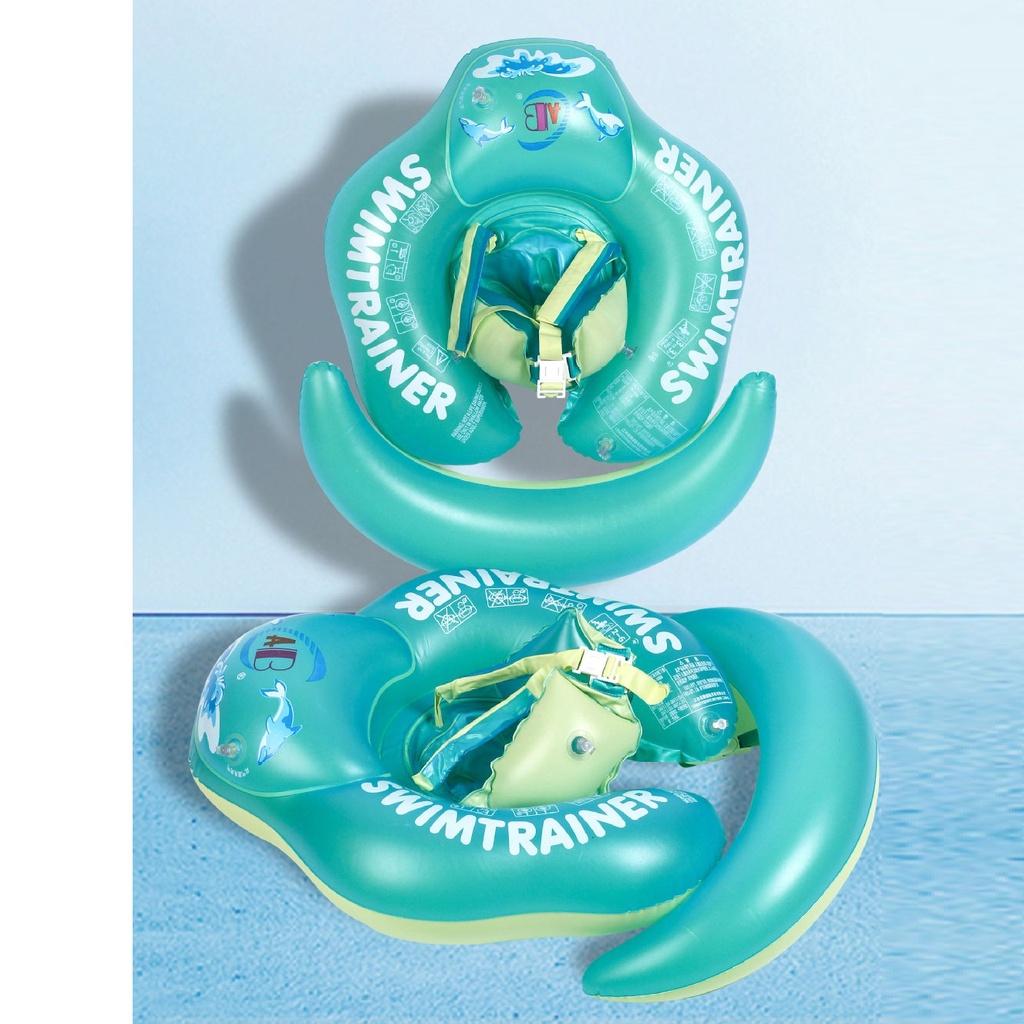 Phao Bơi Cho Bé Chống Lật Từ 0-6 Tuổi Mẫu ABC Xanh Lá - Trơn