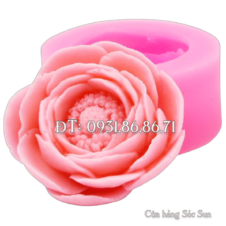 Khuôn silicon hoa hồng trà nhật loại 8 cm - Mã số 1255