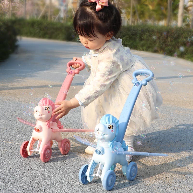 ĐỒ CHƠI XE ĐẨY NGỰA PONY THỒI BONG BÓNG SIÊU LẠ - CÓ NHẠC, CÓ ĐÈN