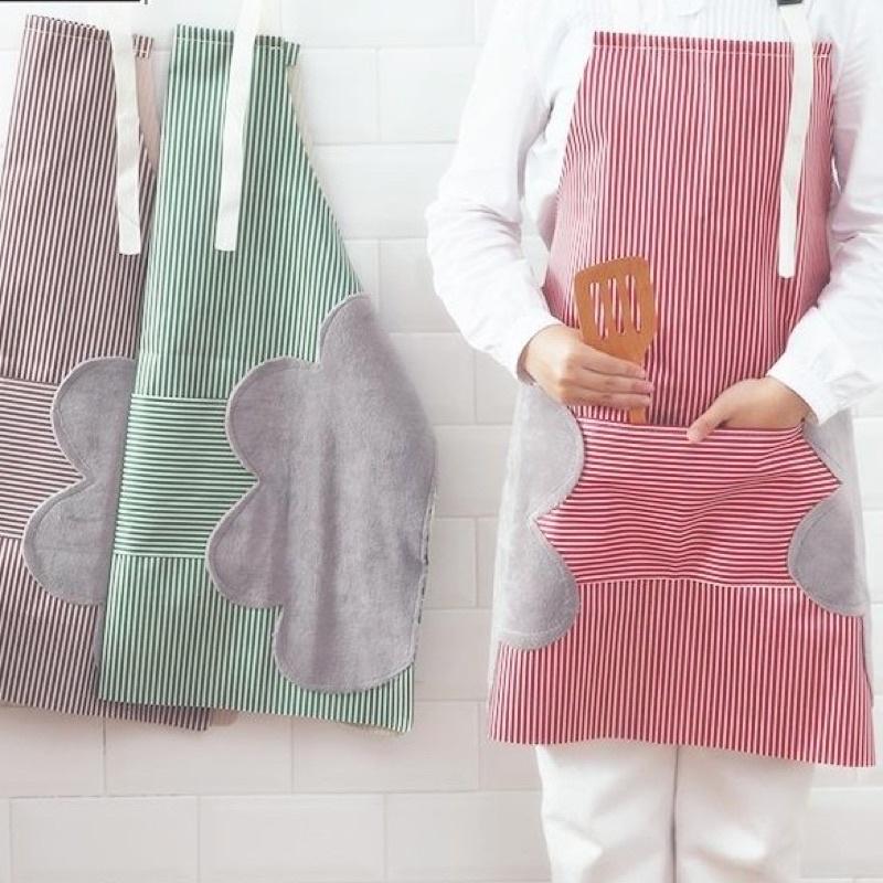 Tạp Dề Nhà Bếp Chống Thấm Nước Có Chỗ Lau Tay