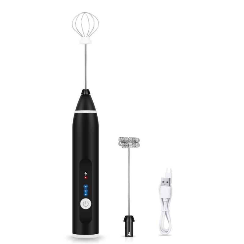 3 Tốc Độ Trứng Be Cà Phê Sữa Uống Đánh Trộn Đầu Eggbeater Frother Khuấy USB Sạc Thực Phẩm Cầm Tay Máy Xay Đánh Trứng