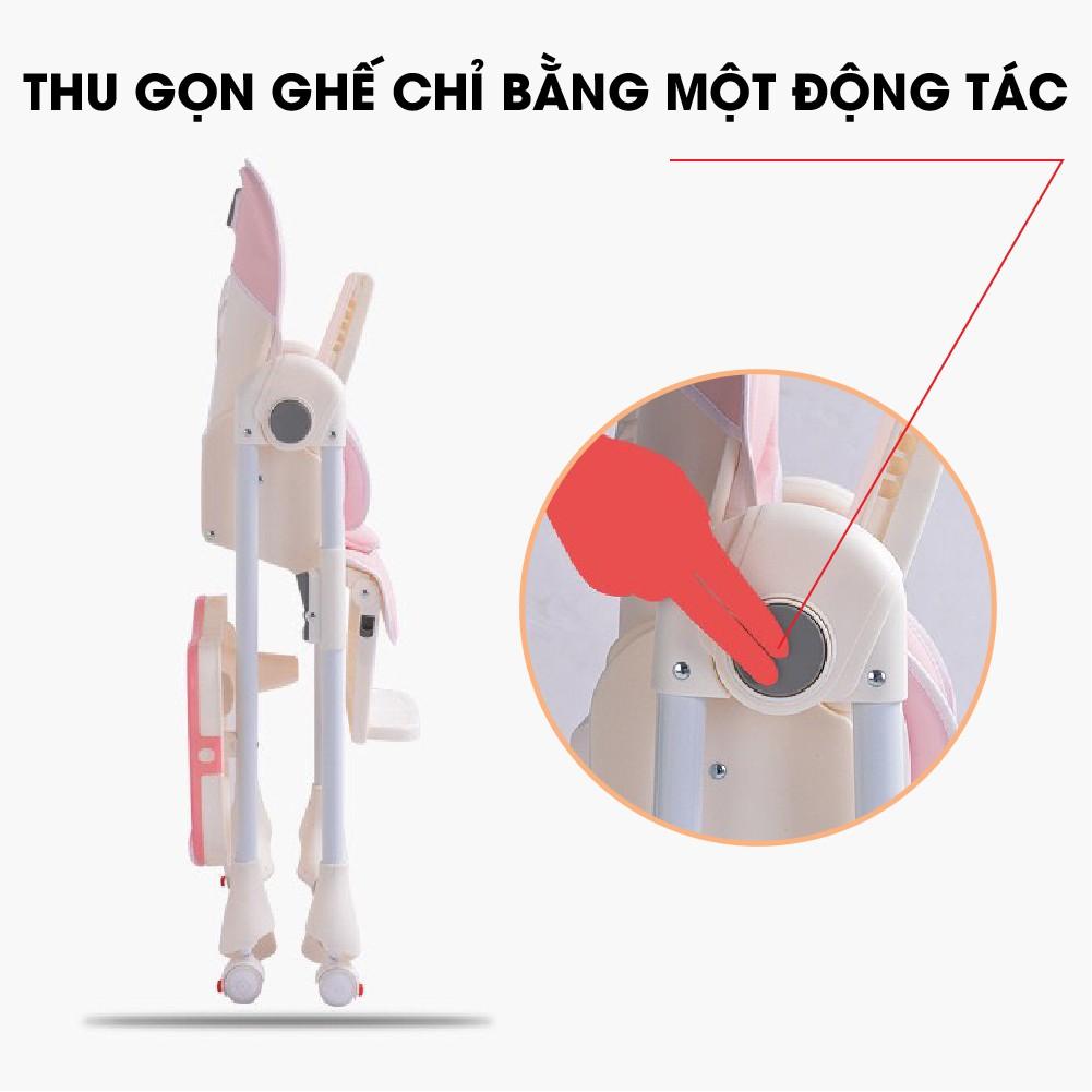 Ghế ngồi ăn dặm điều chỉnh độ cao, điều chỉnh ngả lưng có bánh xe Mastela 1015 cho bé 6 tháng đến 5 tuổi chuẩn ASTM Mỹ - tặng áo yếm ăn dặm chống nước