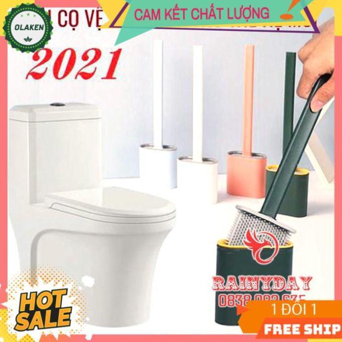 Cây Chổi Cọ Nhà Vệ Sinh ️️ chà rửa vệ sinh bồn cầu toilet brush bằng silicon kèm hộp đựng dán tường